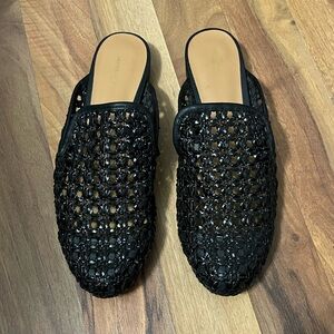 NWOT American Eagle Slip On Black Woven Mules